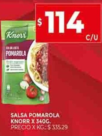 Supermercados DIA Salsa Pomarola Knorr x 340g oferta