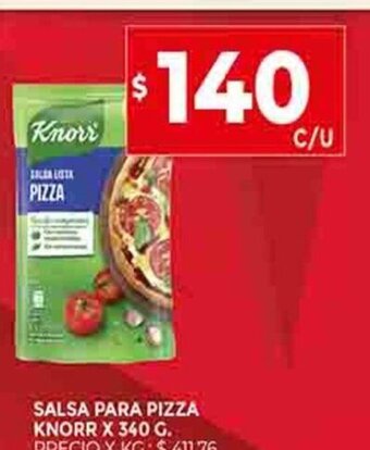 Supermercados DIA Salsa Para Pizza Knorr x 340g oferta