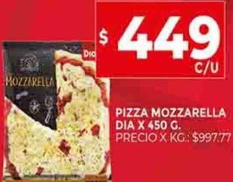 Supermercados DIA Pizza Mozzarella Dia x 450g oferta