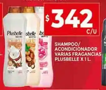 Supermercados DIA Shampoo / Acondicionador Varias Fragancias Plusbelle x 1L oferta