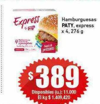 Cooperativa Obrera Hamburguesas paty express oferta