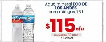 Cooperativa Obrera Agua mineral eco de los andes con o sin gas oferta