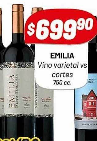 Almacor Emilia vino varietal vs cortes 750 cc oferta