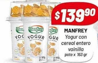 Almacor Manfrey yogur con cereal entero vainilla pote oferta