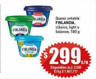 Cooperativa Obrera Queso untable finlandia clasico light o balance oferta