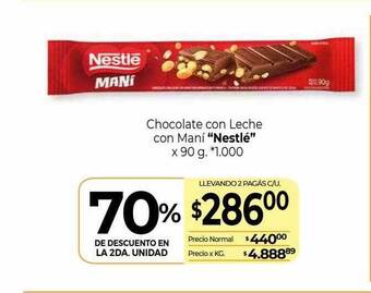 La Anonima Chocolate con leche con maní oferta