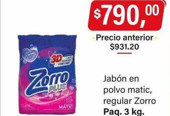 Supermercados Damesco Jabón en polvo matic regular zorro oferta