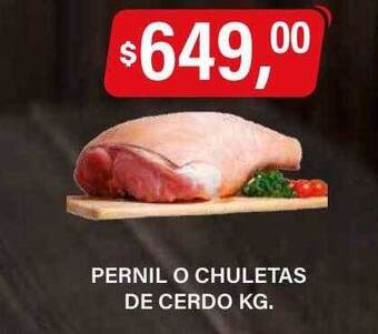 Supermercados Damesco Pernil o chuletas de cerdo kg oferta