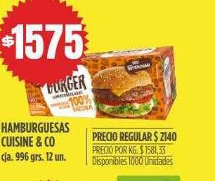 Supermercados Vea Hamburguesas cuisine & co oferta