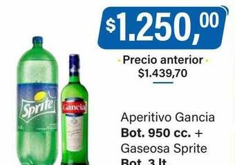 Supermercados Damesco Aperitivo gancia gaseosa sprite oferta