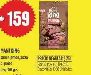 Supermercados Vea Maní king sabor jamón pizza o queso paq. oferta