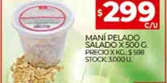 Supermercados DIA Maní Pelado Salado x 500g oferta