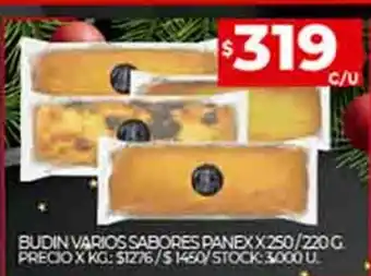 Supermercados DIA Budin Varios Sabores Panex x 250/220g oferta