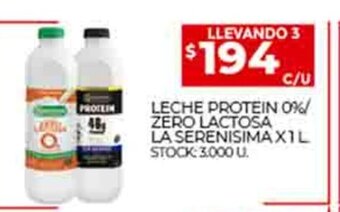 Leche Protein 0% / Zero Lactosa La Serenisima x 1L