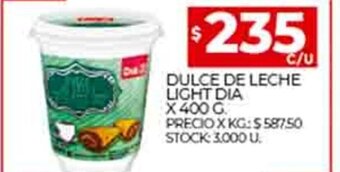 Supermercados DIA Dulce de Leche Light Dia x 400g oferta