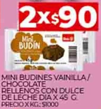 Supermercados DIA Mini Budines Vainilla/Chocolate Rellenos Con Dulce De Leche Dia x 45 g. oferta