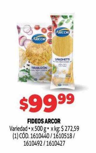 Makro Fideos arcor oferta