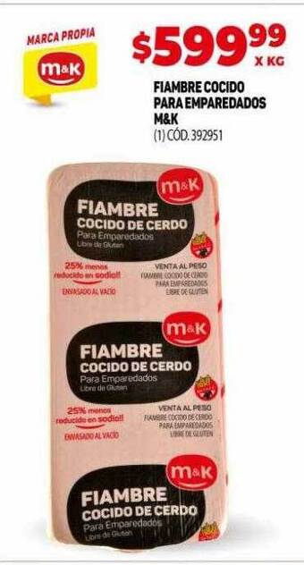 Makro Fiambre cocido para emparedados m&k oferta