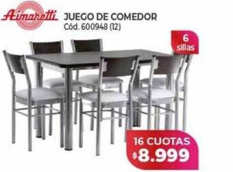 Naldo Lombardi Juego de comedor aimaretti oferta