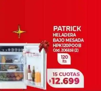 Naldo Lombardi Patrick heladera bajo mesada hpk120poob oferta