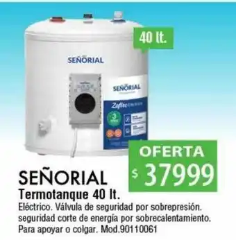 Señorial termotanque 40 lt
