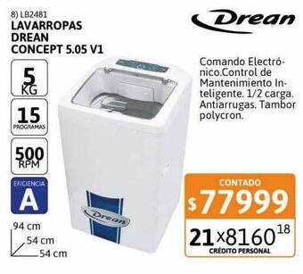 Cetrogar Lavarropas drean concept 5.05 v1 oferta