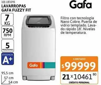 Lavarropas gafa fuzzy fit