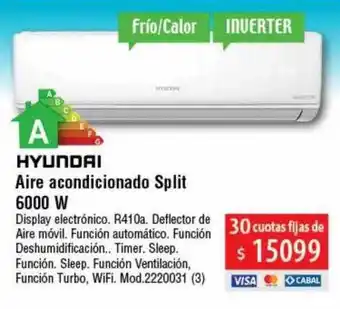 Hyundai aire acondicionado split 6000w