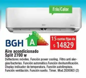 Casa Silvia Aire acondicionado split 2700 w bgh oferta