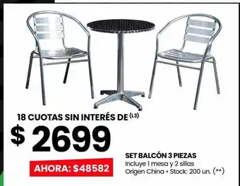 Changomas Set balcón 3 piezas oferta