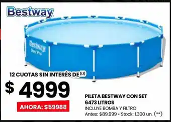 Changomas Pileta bestway con set 6473 litros oferta