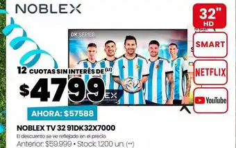 Changomas Noblex tv 32 91dk32x7000 oferta