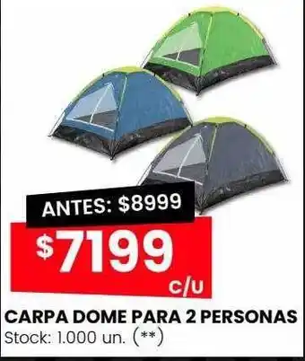 Changomas Carpa dome para 2 personas oferta