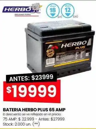 Changomas Bateria herbo plus 65 amp oferta