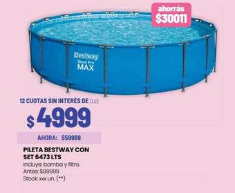 Changomas Pileta bestway con set 6473 lts oferta