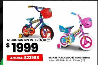 Changomas Bicicleta rodado 12 nene y nena oferta