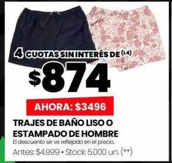 Changomas Trajes de baño liso o estampado de hombre oferta