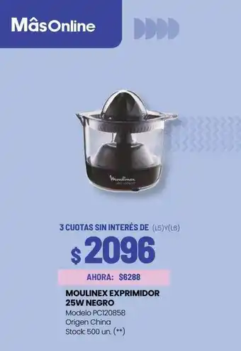 Changomas Moulinex exprimidor 25w negro oferta