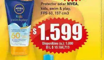 Cooperativa Obrera Protector solar nivea kids swim & play fps 60 oferta