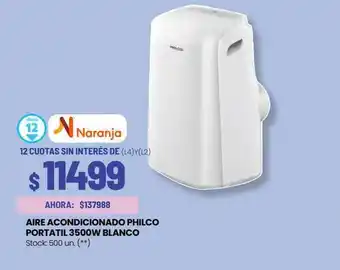 Changomas Aire acondicionador philco portatil 3500w blanco oferta