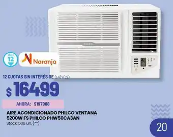 Changomas Aire acondicionado philco ventana 5200w fs philco phw50ca3an oferta