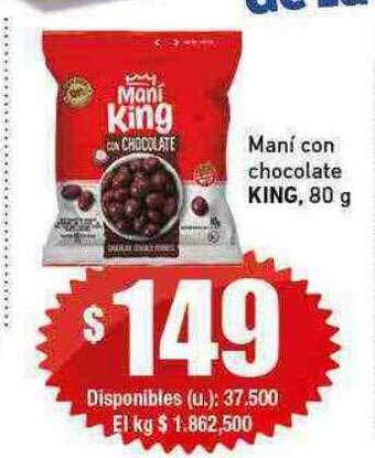 Maní con chocolate king