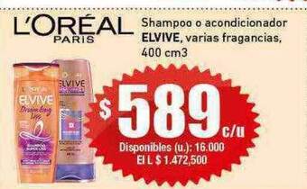 Cooperativa Obrera Shampoo o acondicionador elvive varias fragancias oferta