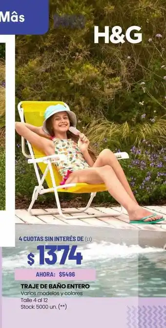 Changomas Traje de baño entero h&g oferta