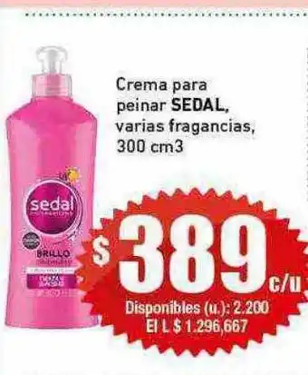 Cooperativa Obrera Crema para peinar sedal varias fragancias oferta