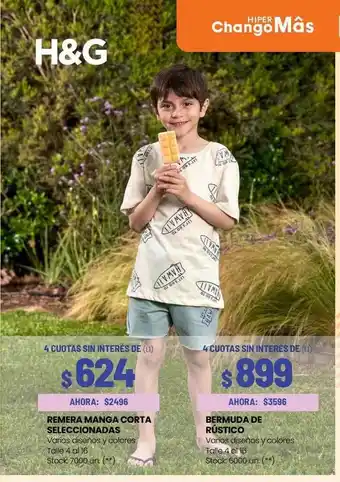 Changomas Remera manga corta seleccionadas bermuda de rústico oferta