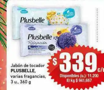 Cooperativa Obrera Jabón de tocador plusbelle varias fragancias oferta