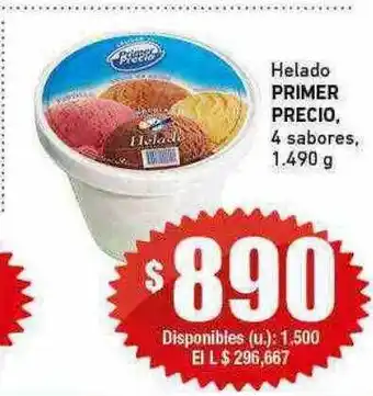 Cooperativa Obrera Helado primer precio 4 sabores oferta