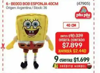 Hendel Be003 bob esponja 40cm phi phi oferta