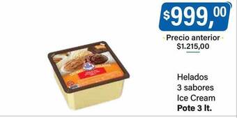 Supermercados Damesco Helados 3 sabores ice cream oferta